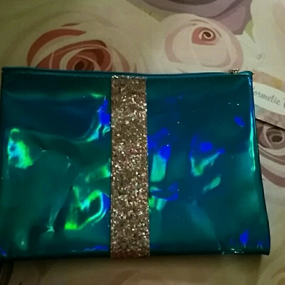 *NEW* IN STOCK* Blue holographic cosmetic Bags